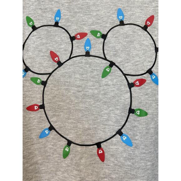 MICKEY MOUSE CHRISTMAS LIGHTS HOLIDAY SWEATSHIRT - DISNEY - XL - Picture 1 of 4